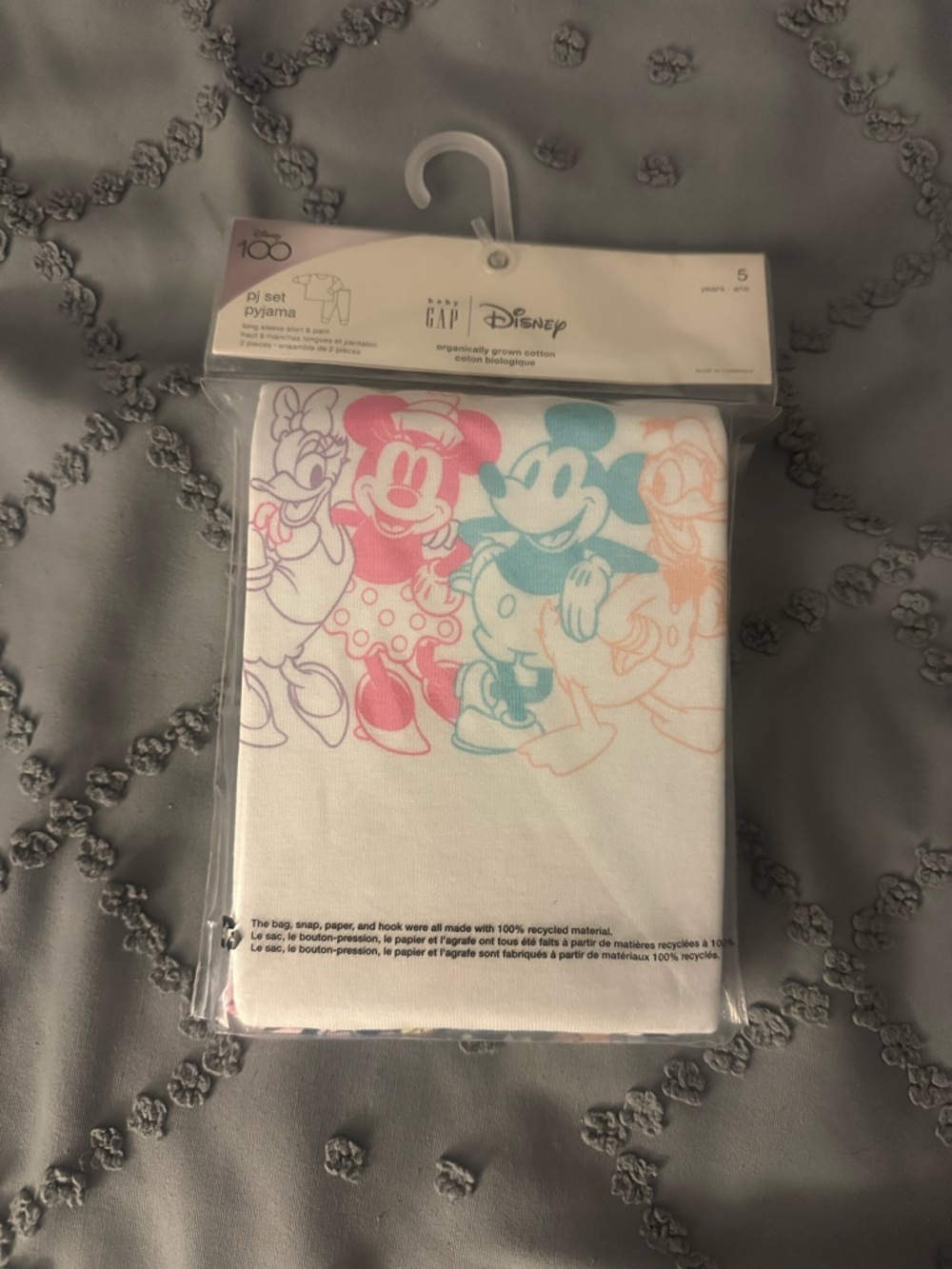 Disney Cotton Sleep Set with Pink, Blue, Purple & Peach Character Print